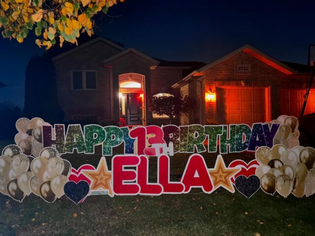 Happy 13th Birthday Ella! #happybirthday #happy13thbirthday #birthdaygirl #ella #13years #13yearsold #tecumseh #tecumsehontario #windsor #windsorontario #windsoressex #yqg #yqgwindsor #yardgreetingwww.yardgreeting.ca